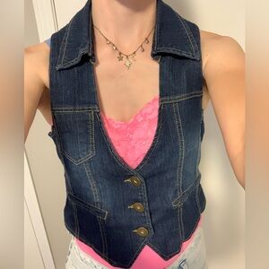 Therapy Dark Blue Denim Vest